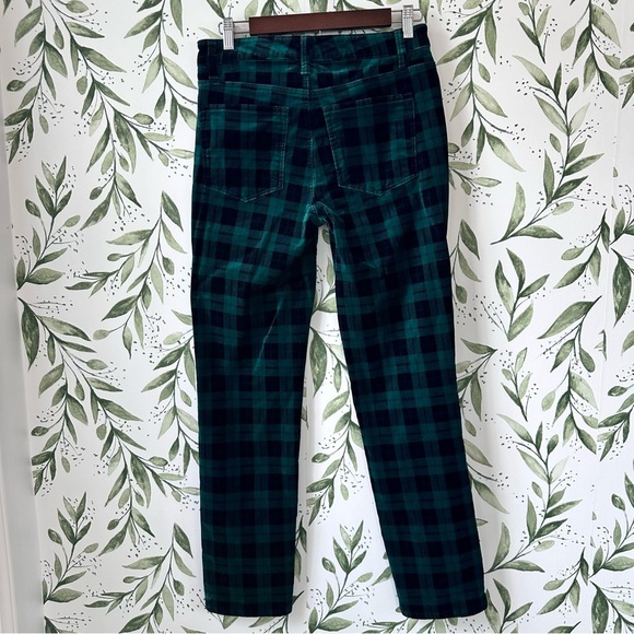 Talbots Velveteen Straight Leg Pants. Size 2. Green Plaid. - Picture 6 of 12
